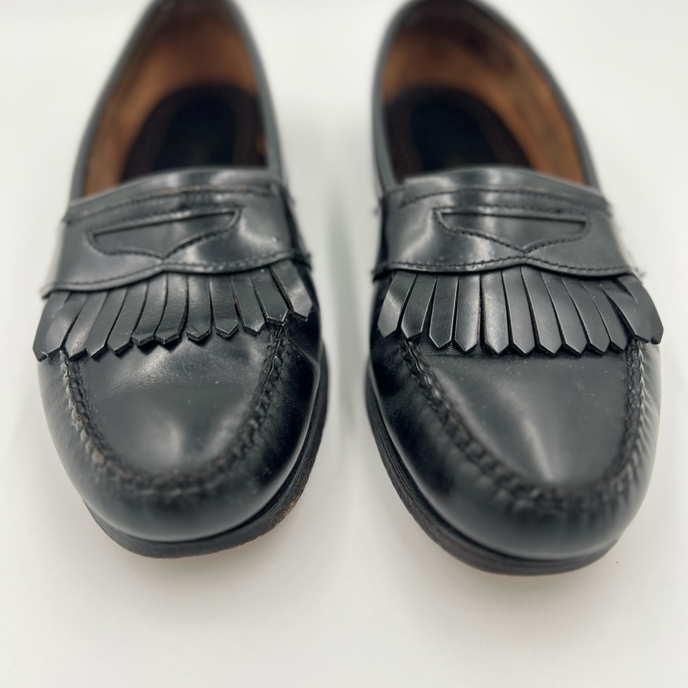 Cole Haan Men’s Black Leather Fringe Loafers